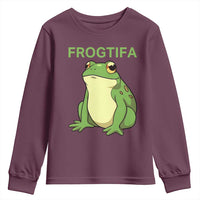 Funny Frogtifa Youth Sweatshirt Resist Frog Protest Against Fascism - Wonder Print Shop