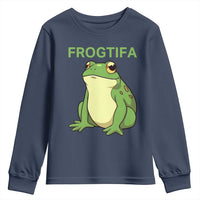 Funny Frogtifa Youth Sweatshirt Resist Frog Protest Against Fascism - Wonder Print Shop