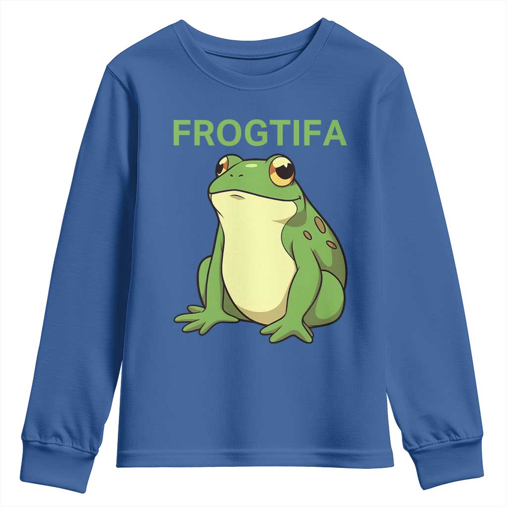 Funny Frogtifa Youth Sweatshirt Resist Frog Protest Against Fascism - Wonder Print Shop
