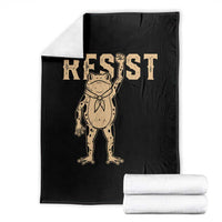 Frog Resist Throw Blanket Raised Fist Protest Fighter Retro Graphic - Wonder Print Shop