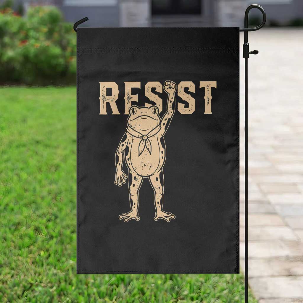 Frog Resist Garden Flag Raised Fist Protest Fighter Retro Graphic - Wonder Print Shop