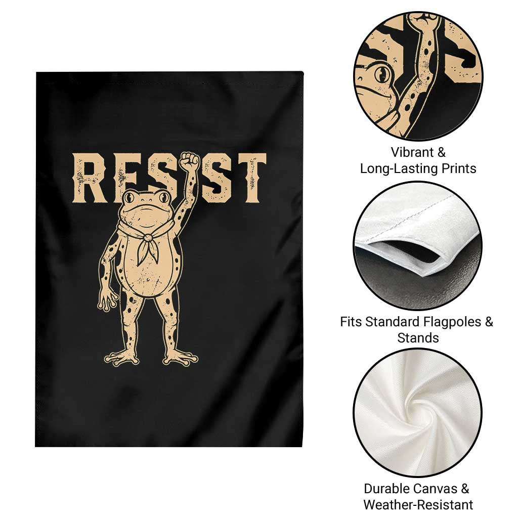 Frog Resist Garden Flag Raised Fist Protest Fighter Retro Graphic - Wonder Print Shop
