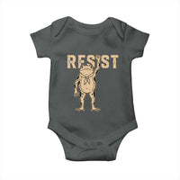 Frog Resist Baby Onesie Raised Fist Protest Fighter Retro Graphic - Wonder Print Shop