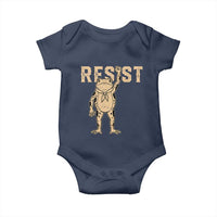 Frog Resist Baby Onesie Raised Fist Protest Fighter Retro Graphic - Wonder Print Shop