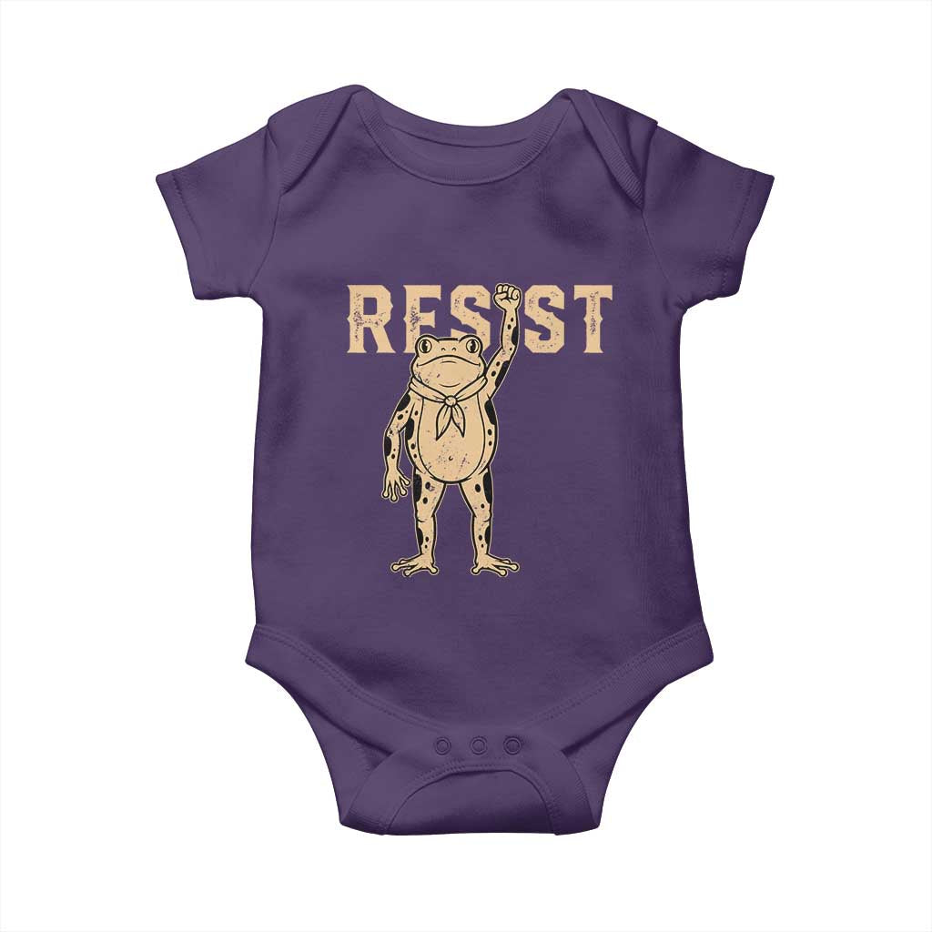 Frog Resist Baby Onesie Raised Fist Protest Fighter Retro Graphic - Wonder Print Shop