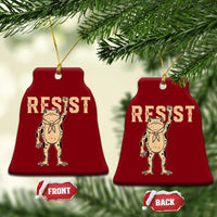Frog Resist Ceramic Ornament Raised Fist Protest Fighter Retro Graphic - Wonder Print Shop