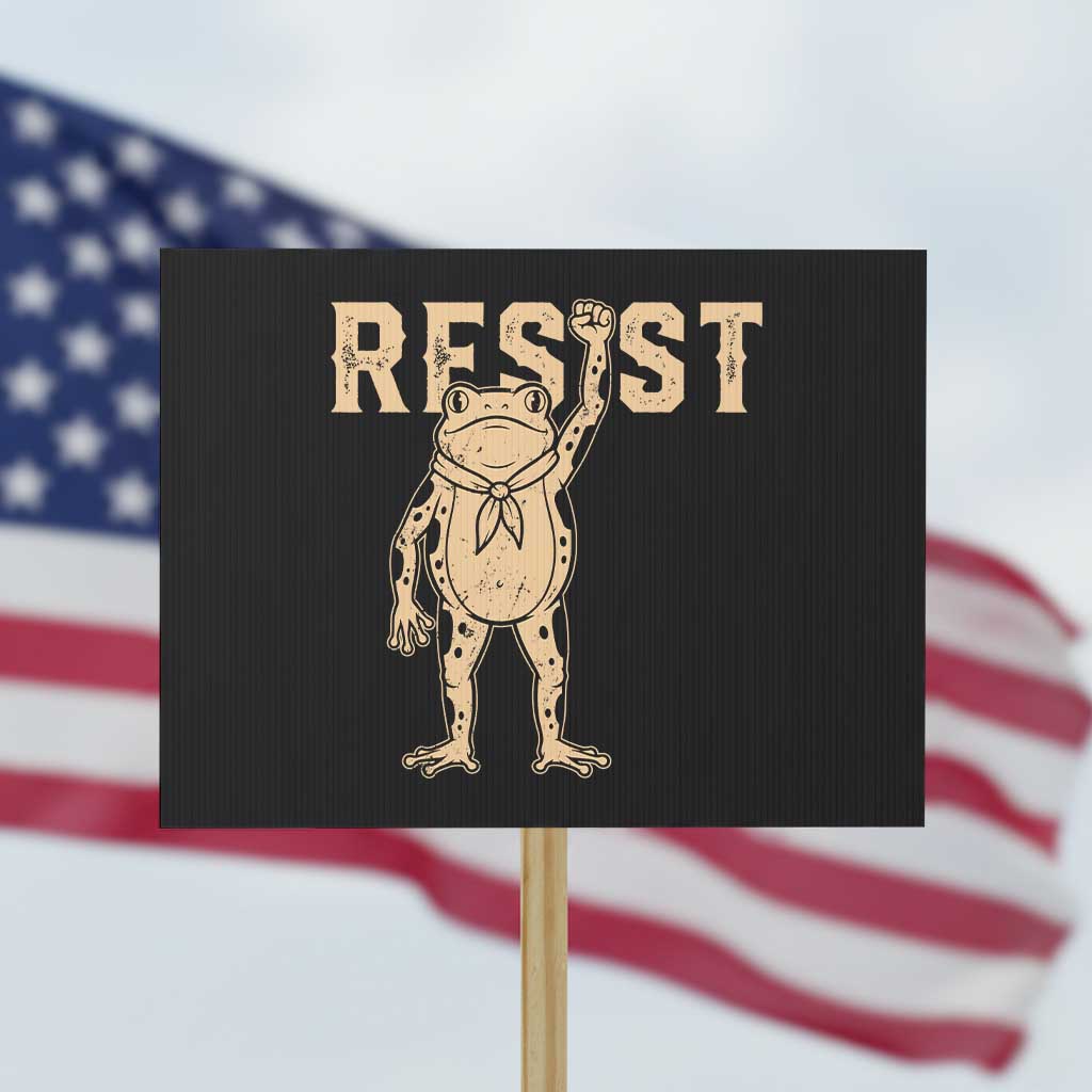 Frog Resist Protest Sign Raised Fist Protest Fighter Retro Graphic - Wonder Print Shop