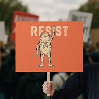 Frog Resist Protest Sign Raised Fist Protest Fighter Retro Graphic - Wonder Print Shop