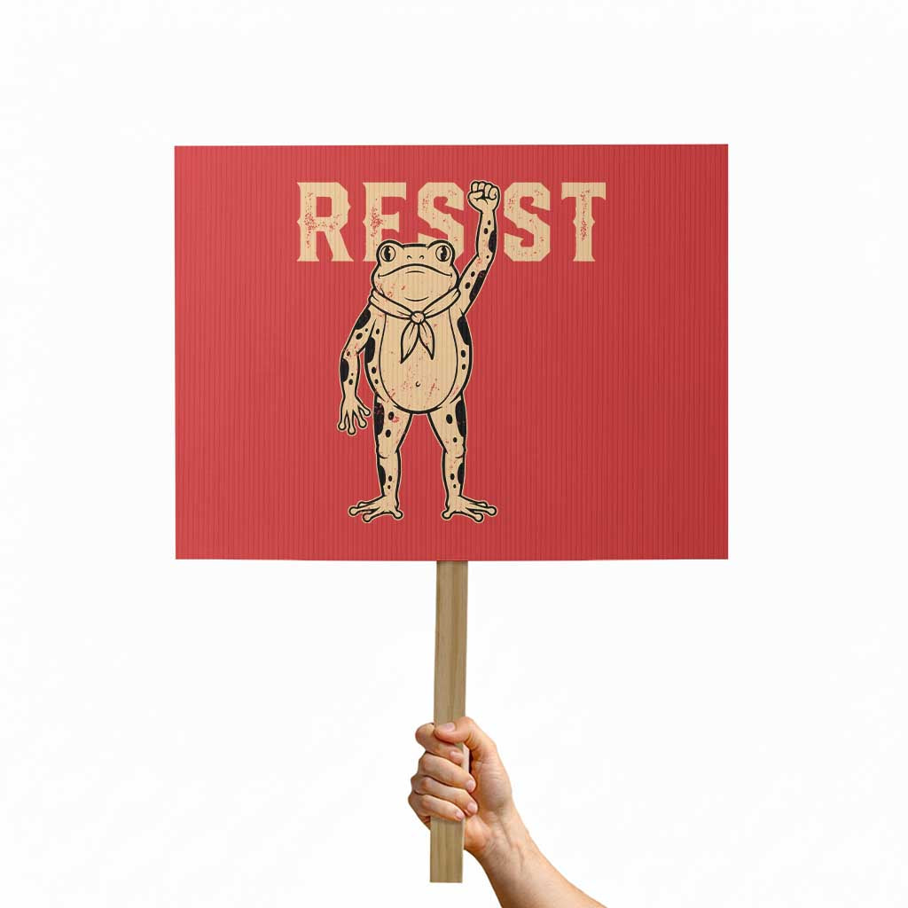Frog Resist Protest Sign Raised Fist Protest Fighter Retro Graphic - Wonder Print Shop