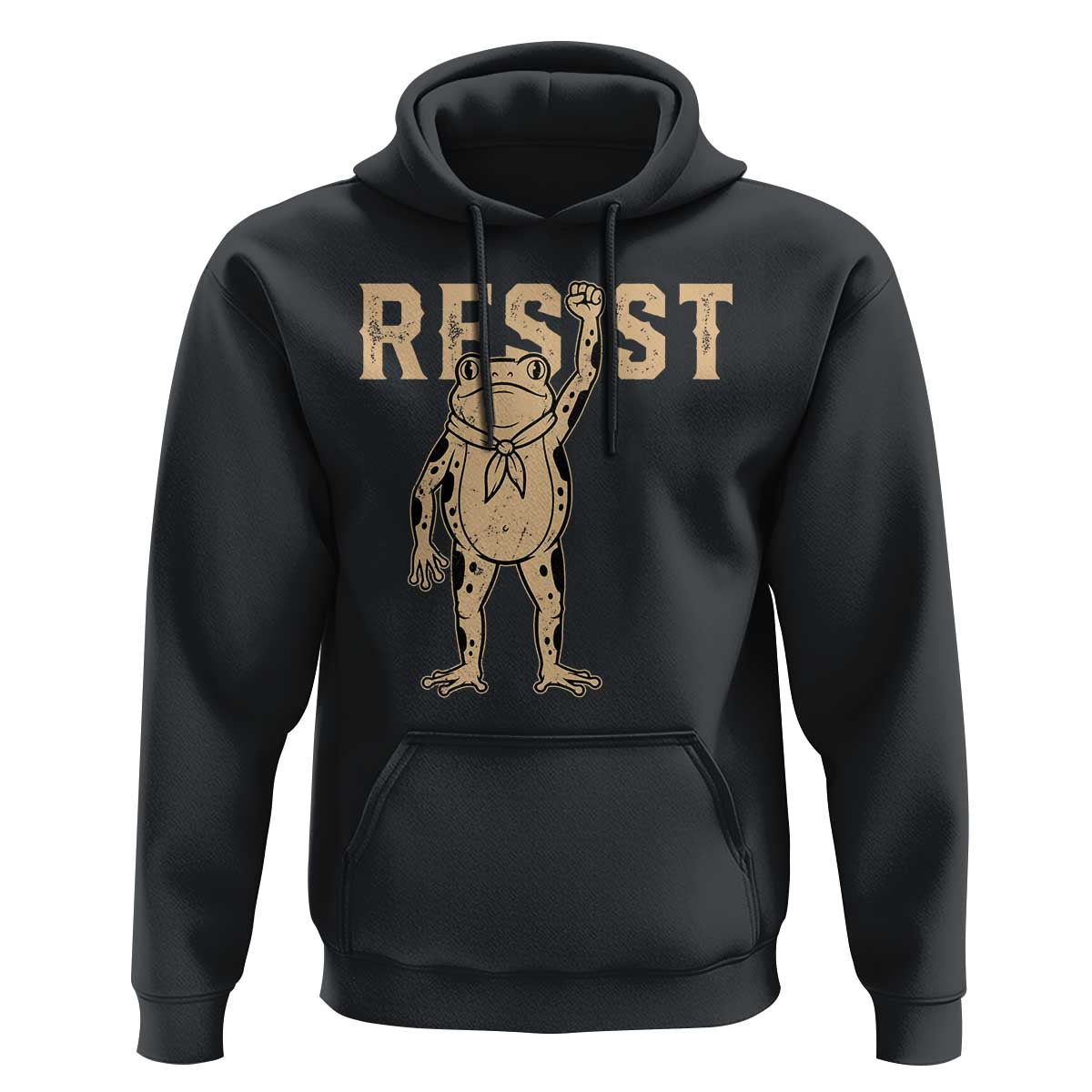 Frog Resist Hoodie Raised Fist Protest Fighter Retro Graphic - Wonder Print Shop