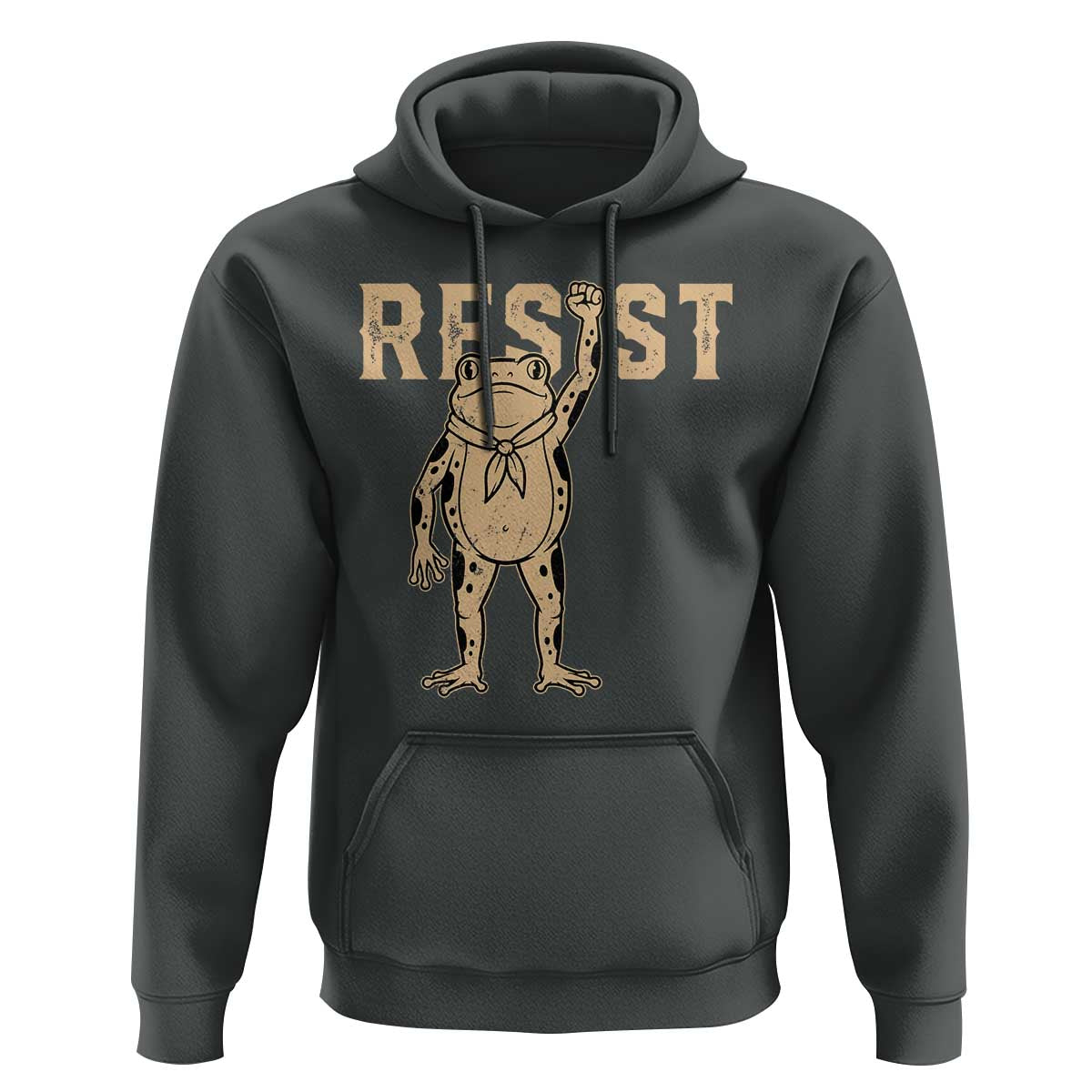 Frog Resist Hoodie Raised Fist Protest Fighter Retro Graphic - Wonder Print Shop