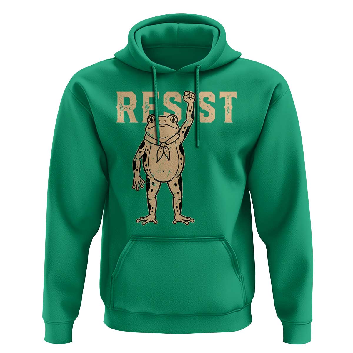 Frog Resist Hoodie Raised Fist Protest Fighter Retro Graphic - Wonder Print Shop