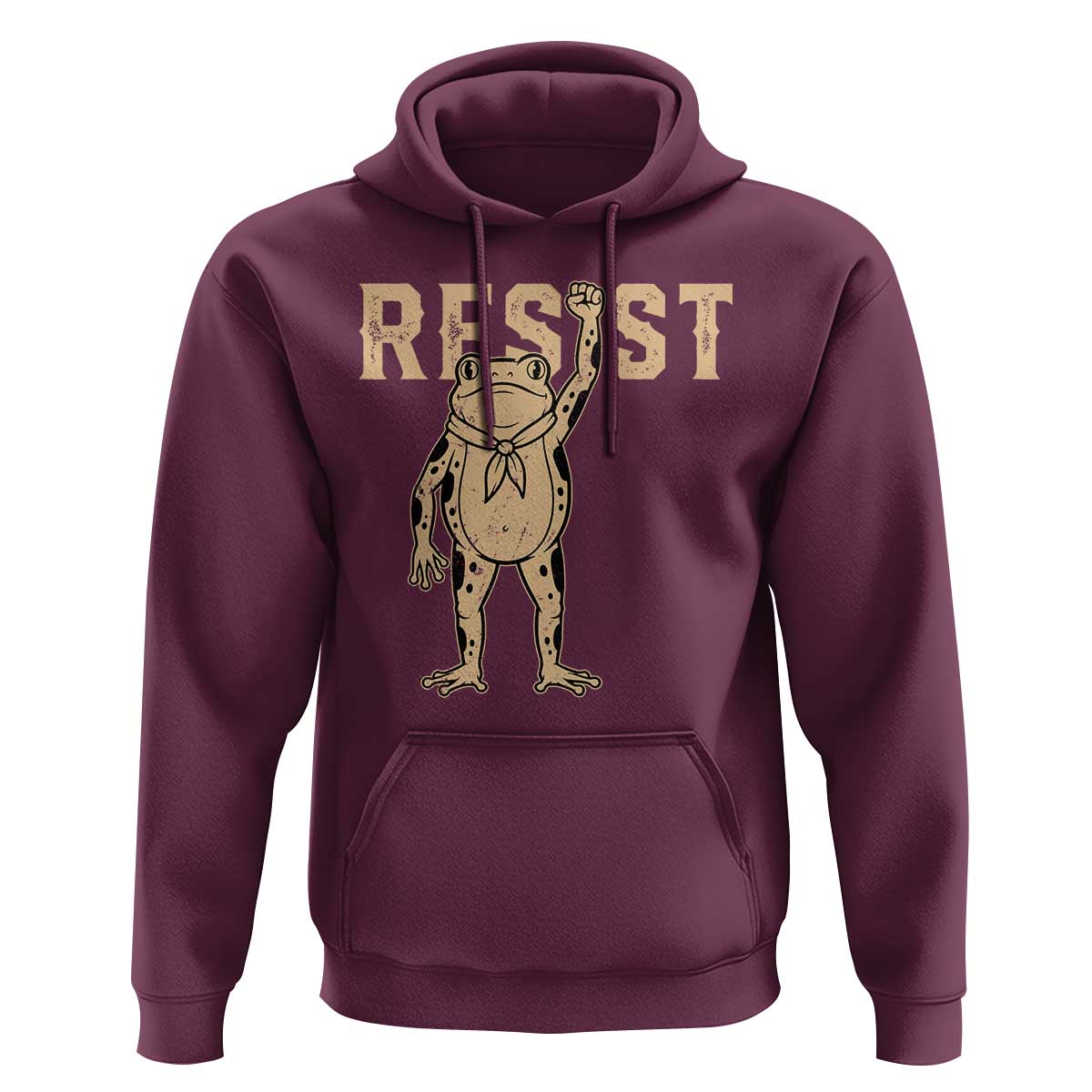 Frog Resist Hoodie Raised Fist Protest Fighter Retro Graphic - Wonder Print Shop