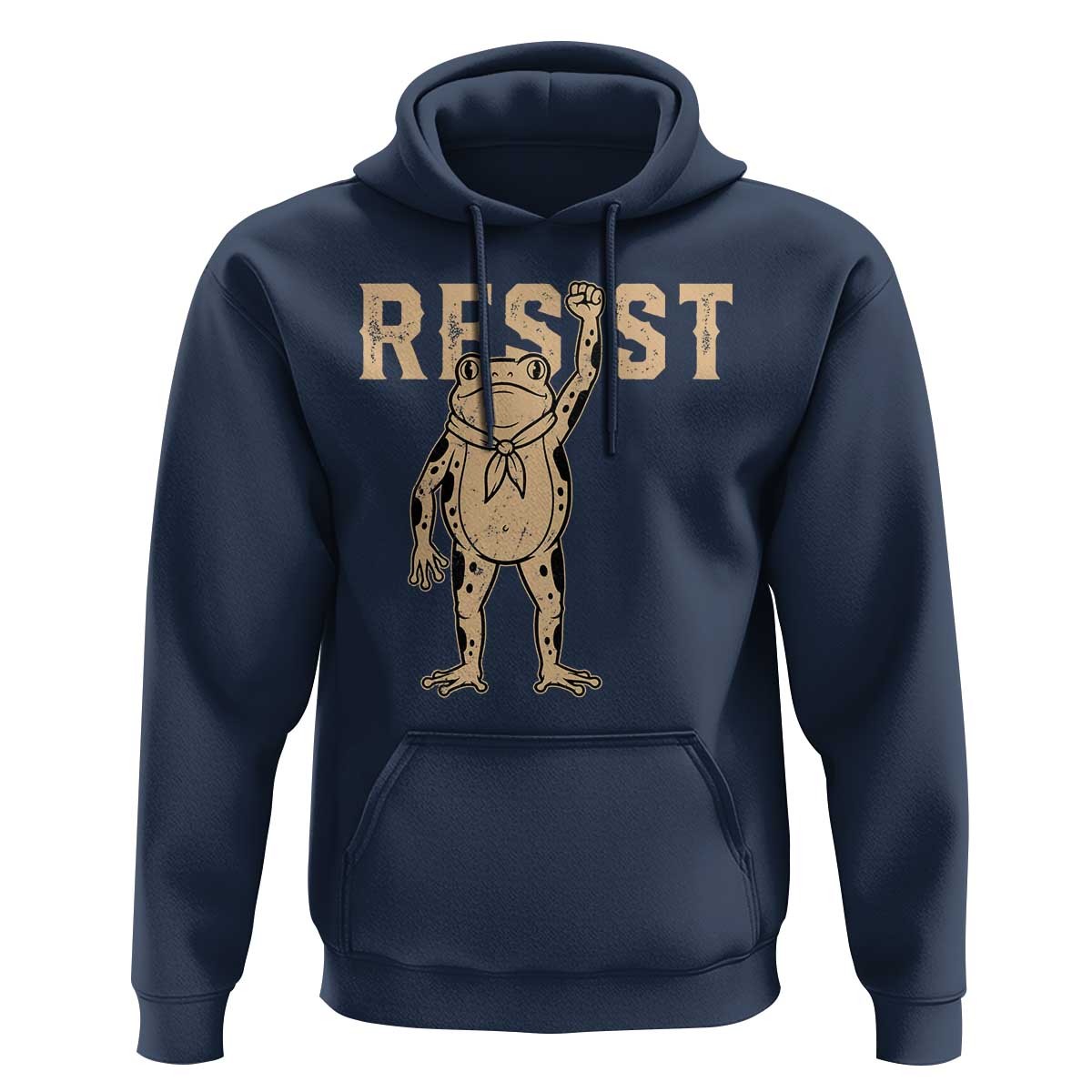 Frog Resist Hoodie Raised Fist Protest Fighter Retro Graphic - Wonder Print Shop