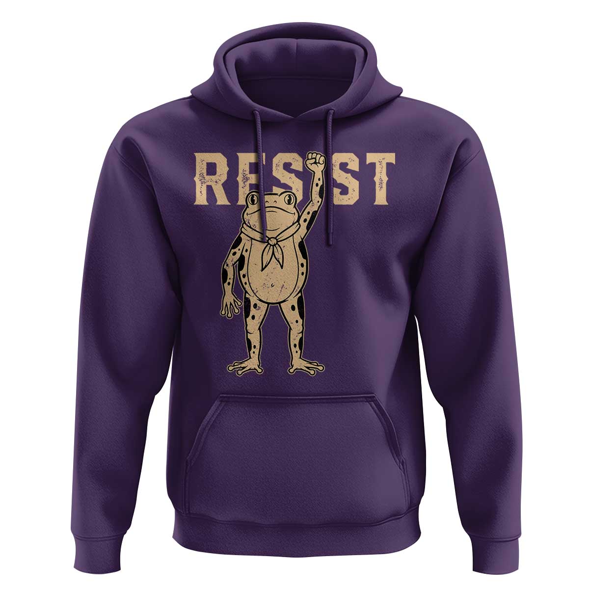 Frog Resist Hoodie Raised Fist Protest Fighter Retro Graphic - Wonder Print Shop