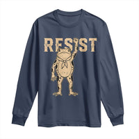 Frog Resist Long Sleeve Shirt Raised Fist Protest Fighter Retro Graphic - Wonder Print Shop