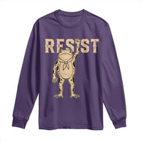 Frog Resist Long Sleeve Shirt Raised Fist Protest Fighter Retro Graphic - Wonder Print Shop