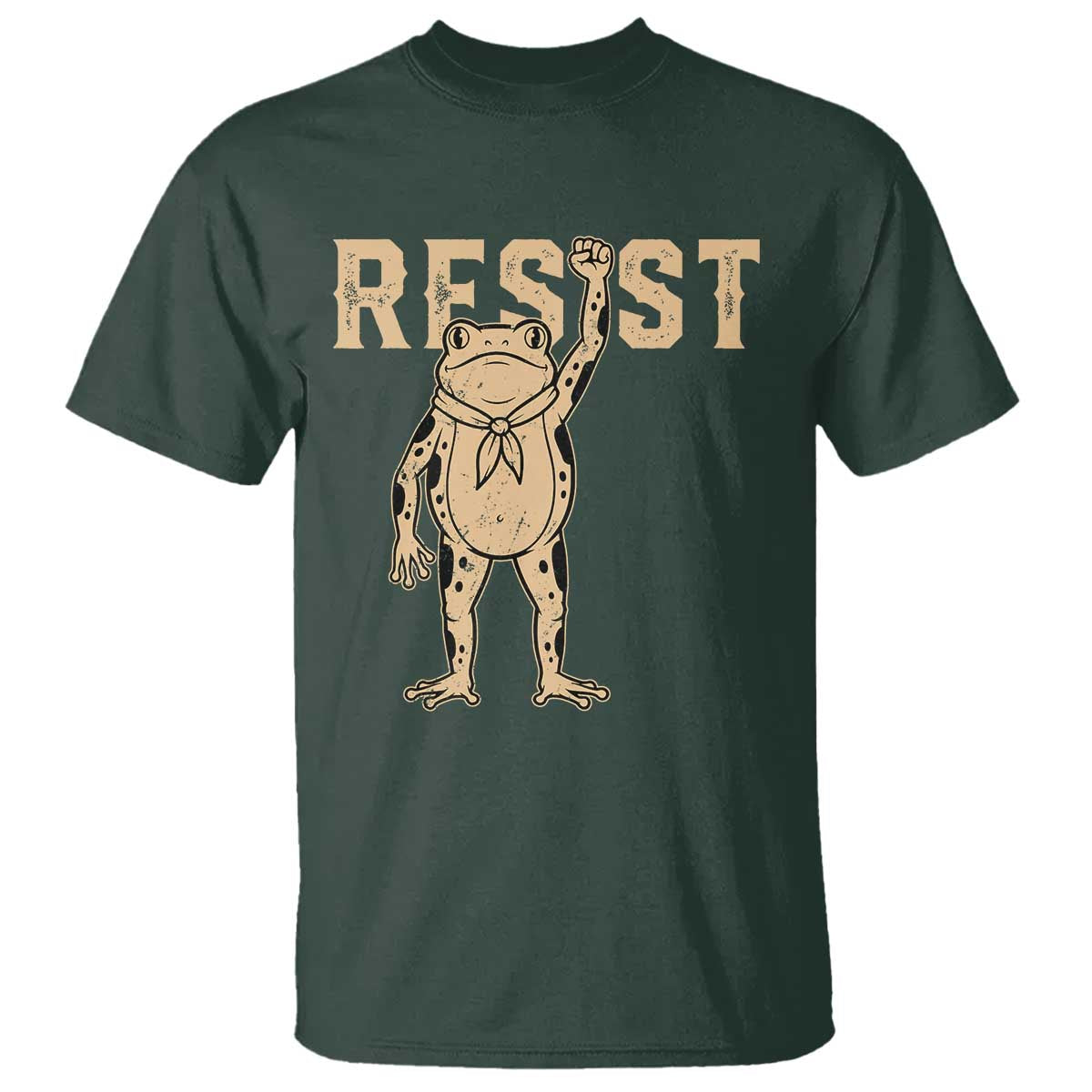 Frog Resist T Shirt Raised Fist Protest Fighter Retro Graphic - Wonder Print Shop