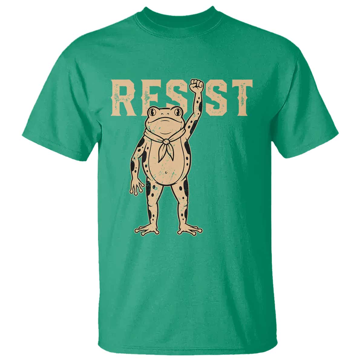 Frog Resist T Shirt Raised Fist Protest Fighter Retro Graphic - Wonder Print Shop