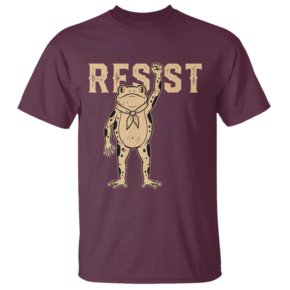 Frog Resist T Shirt Raised Fist Protest Fighter Retro Graphic - Wonder Print Shop