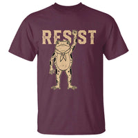 Frog Resist T Shirt Raised Fist Protest Fighter Retro Graphic - Wonder Print Shop
