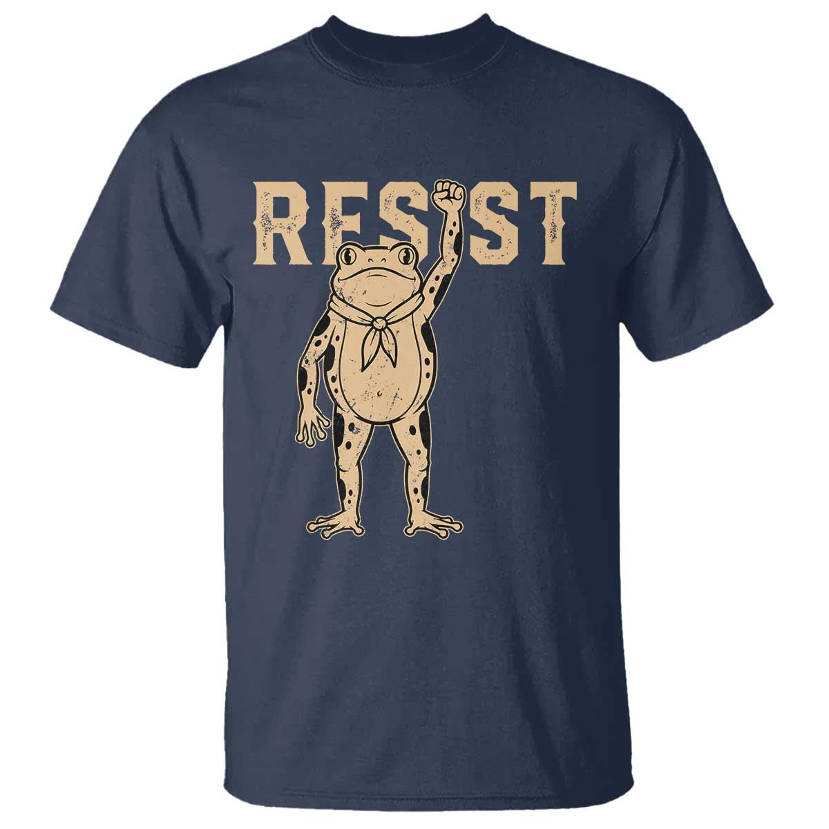 Frog Resist T Shirt Raised Fist Protest Fighter Retro Graphic - Wonder Print Shop