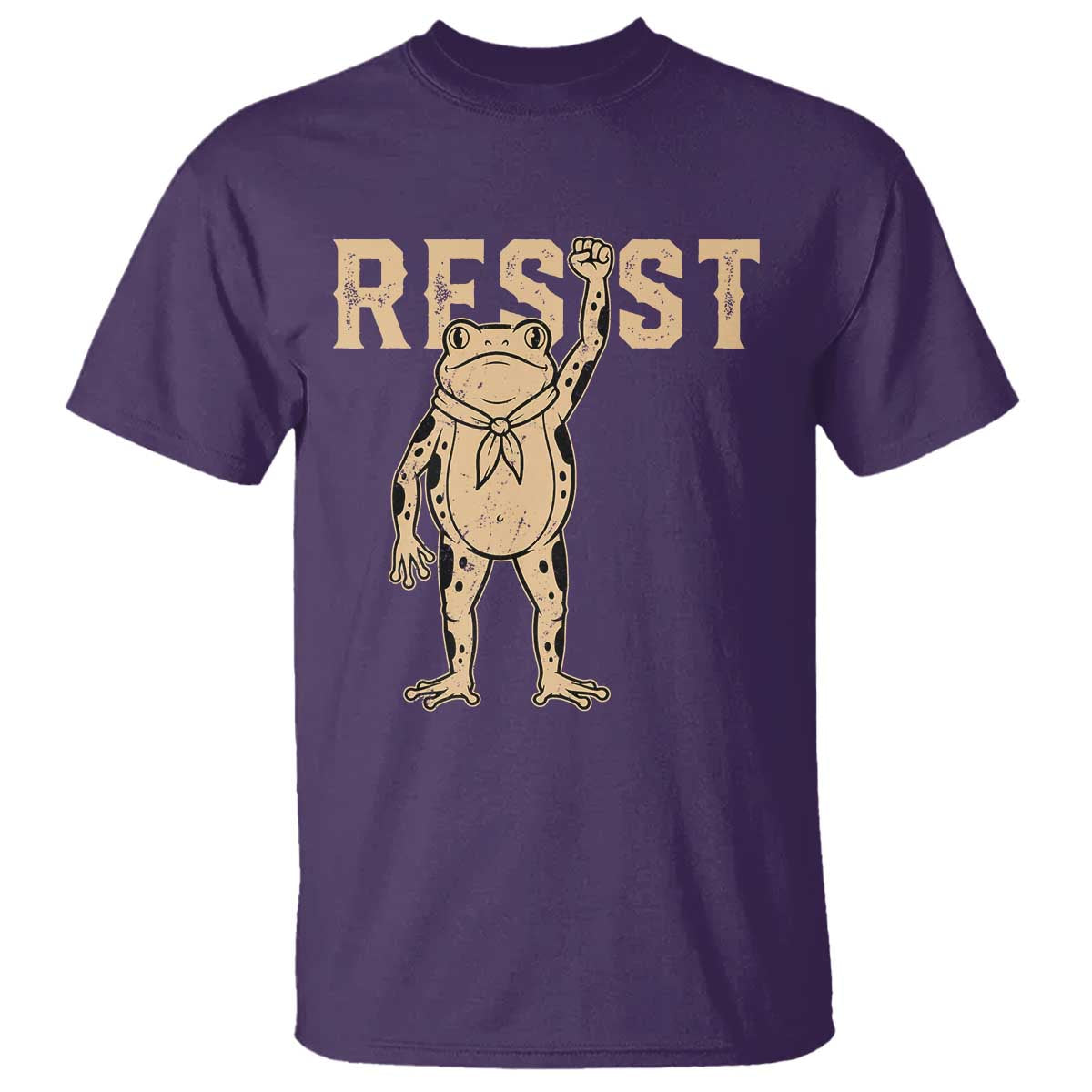 Frog Resist T Shirt Raised Fist Protest Fighter Retro Graphic - Wonder Print Shop