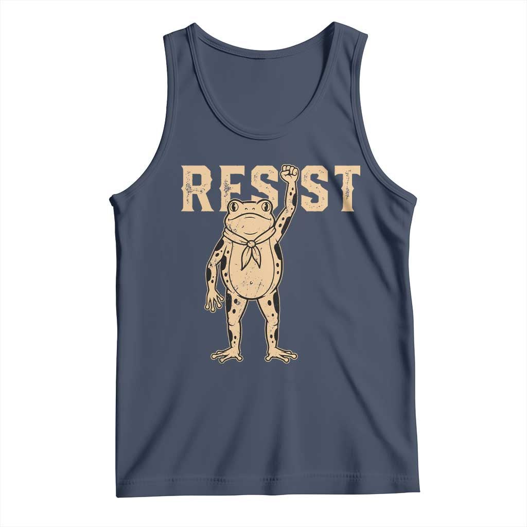 Frog Resist Tank Top Raised Fist Protest Fighter Retro Graphic - Wonder Print Shop