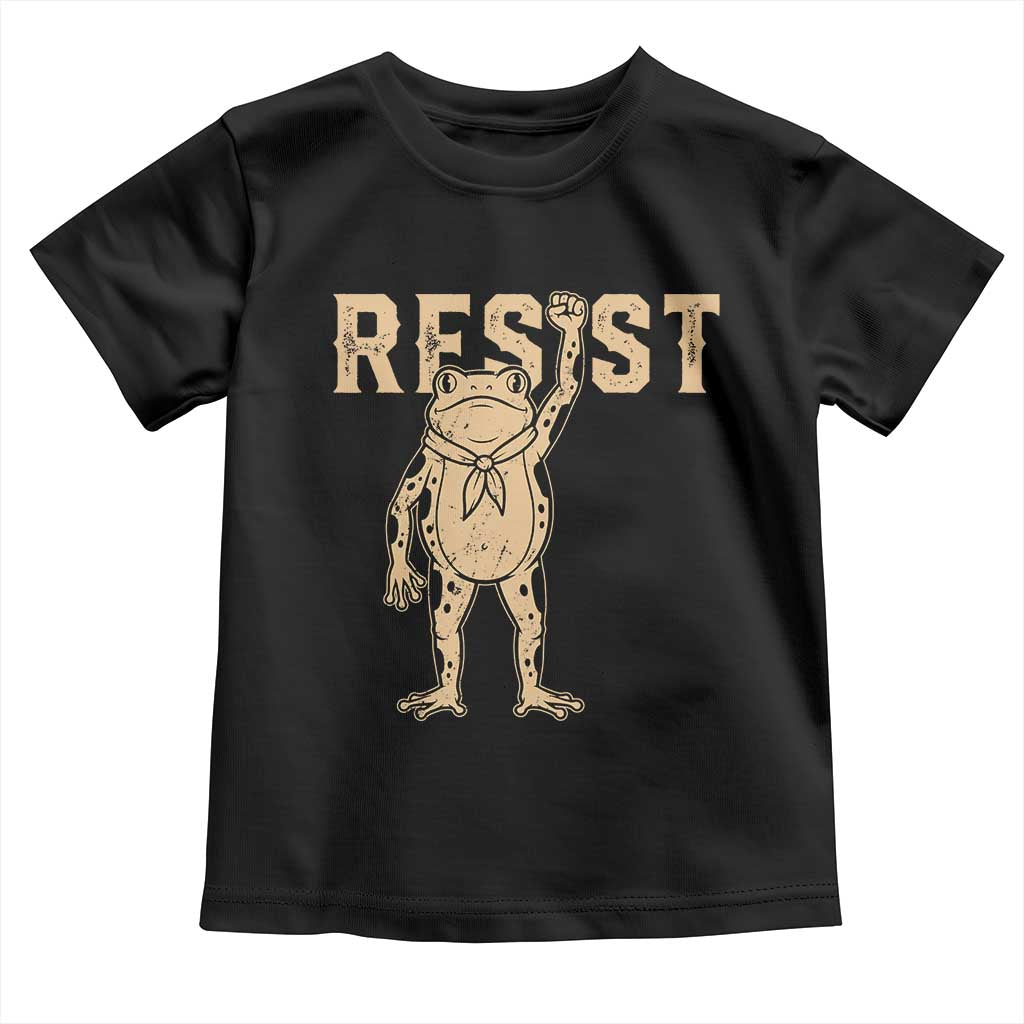 Frog Resist Toddler T Shirt Raised Fist Protest Fighter Retro Graphic - Wonder Print Shop