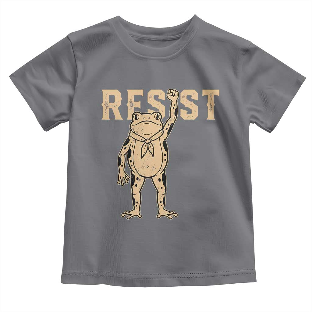 Frog Resist Toddler T Shirt Raised Fist Protest Fighter Retro Graphic - Wonder Print Shop
