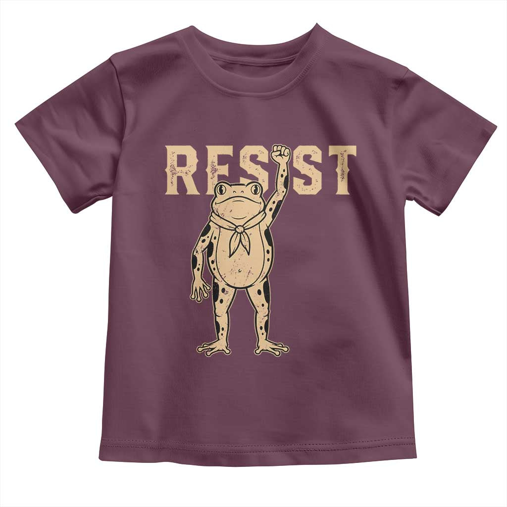 Frog Resist Toddler T Shirt Raised Fist Protest Fighter Retro Graphic - Wonder Print Shop