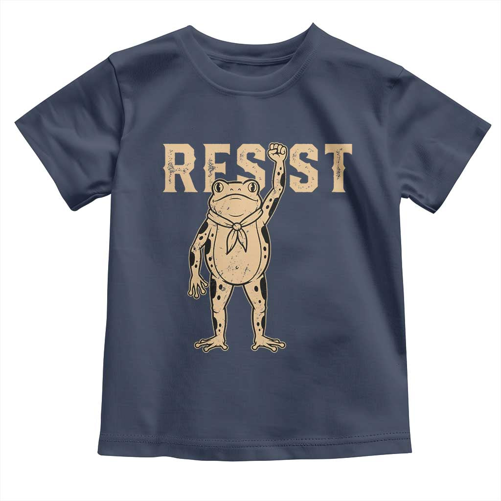 Frog Resist Toddler T Shirt Raised Fist Protest Fighter Retro Graphic - Wonder Print Shop
