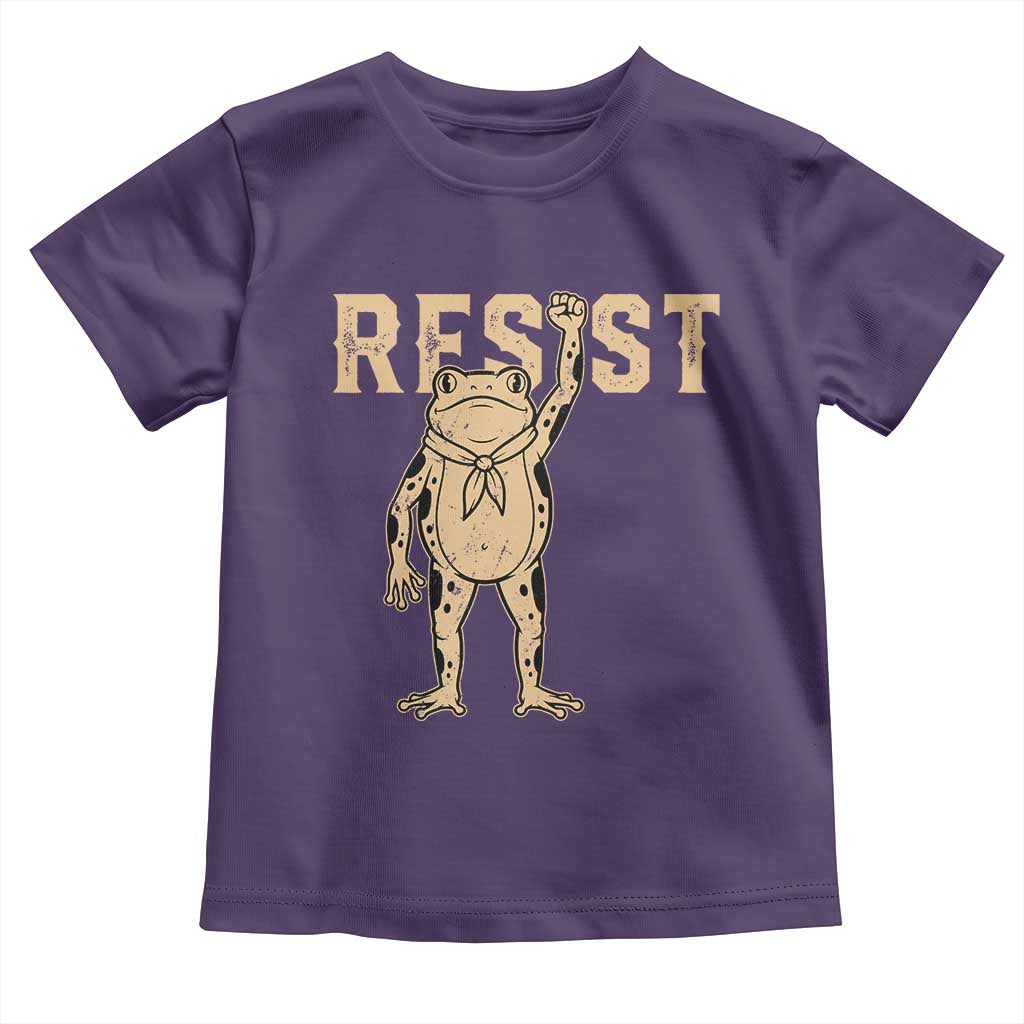 Frog Resist Toddler T Shirt Raised Fist Protest Fighter Retro Graphic - Wonder Print Shop