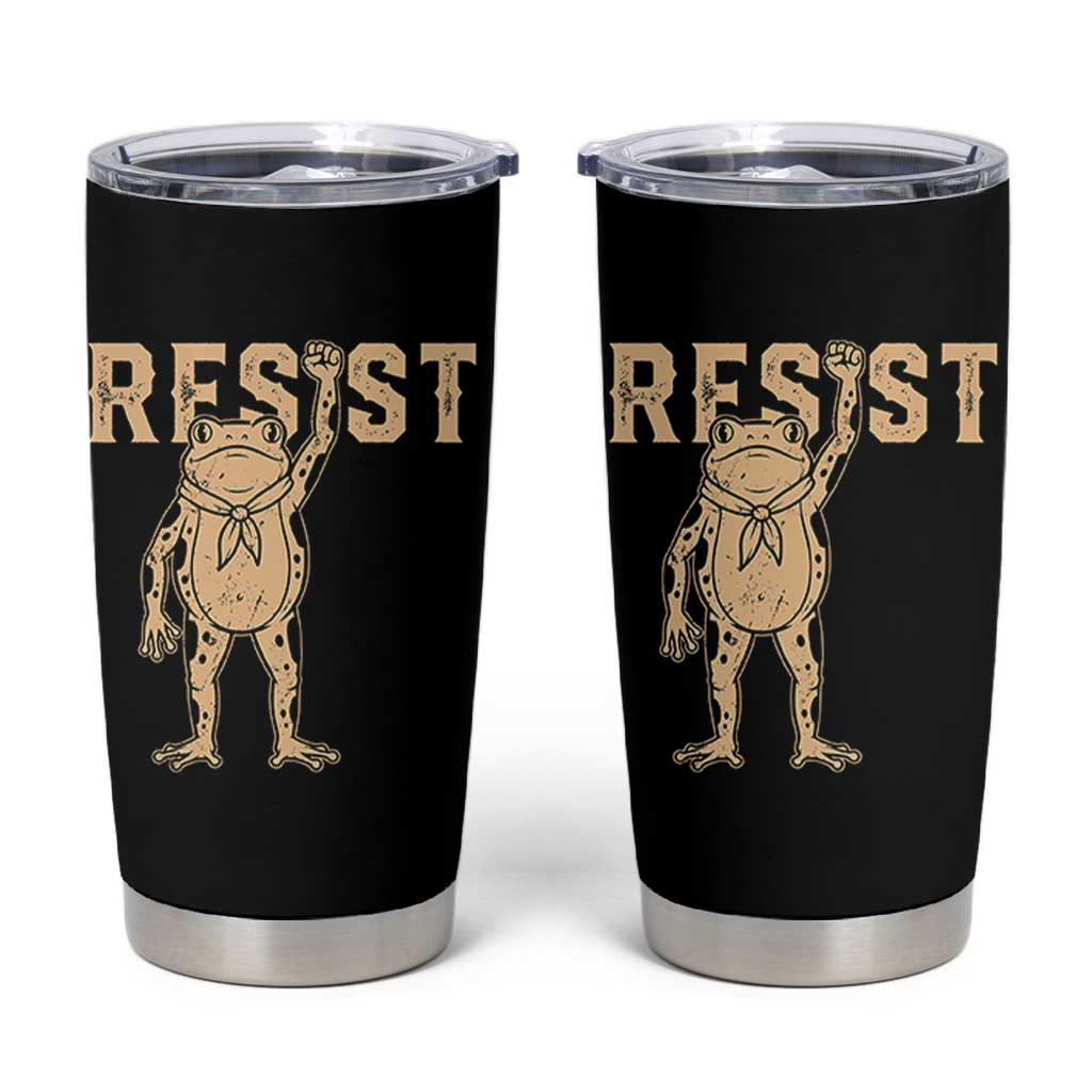 Frog Resist Tumbler Cup Raised Fist Protest Fighter Retro Graphic - Wonder Print Shop