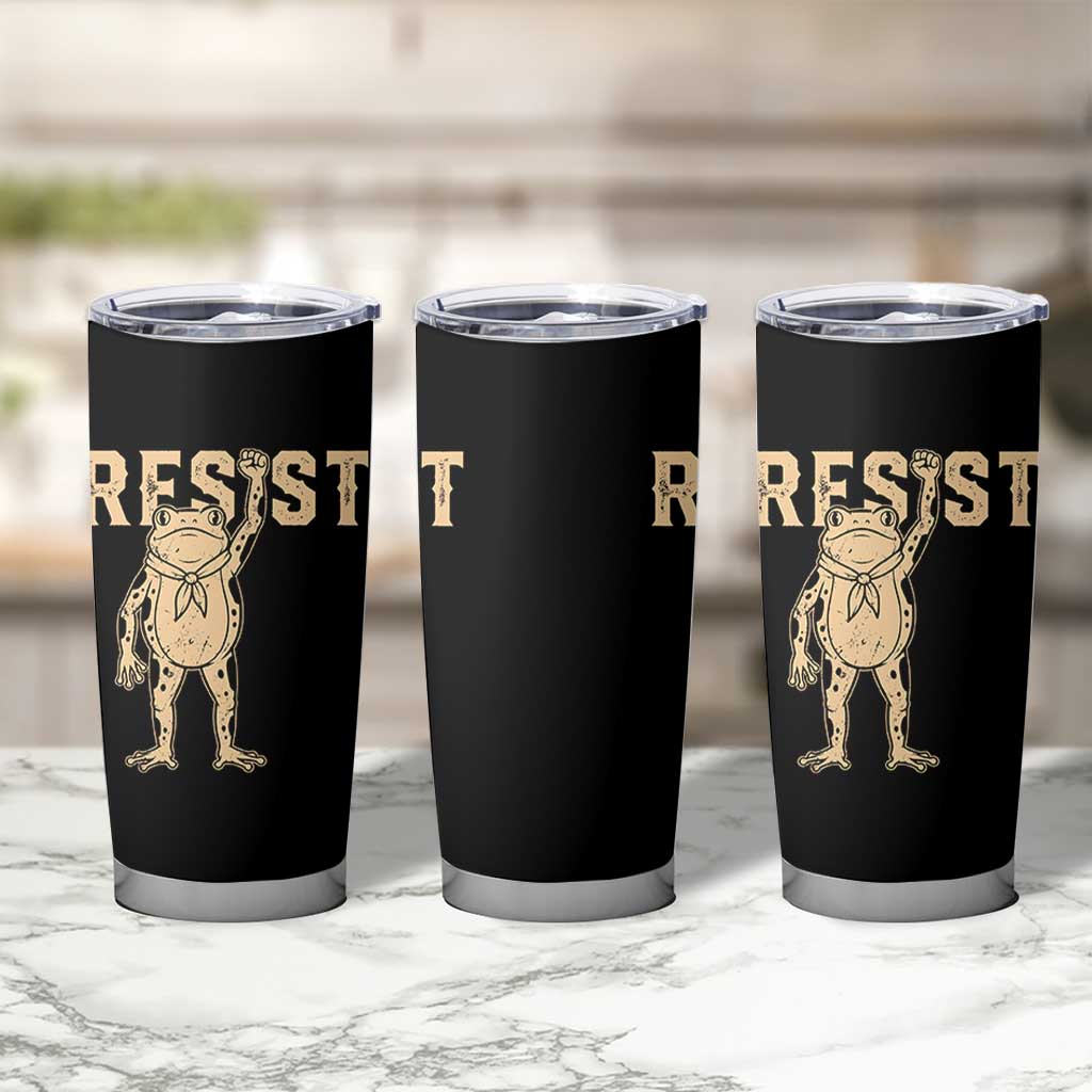 Frog Resist Tumbler Cup Raised Fist Protest Fighter Retro Graphic - Wonder Print Shop