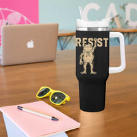 Frog Resist Tumbler With Handle Raised Fist Protest Fighter Retro Graphic - Wonder Print Shop