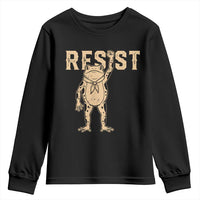 Frog Resist Youth Sweatshirt Raised Fist Protest Fighter Retro Graphic - Wonder Print Shop