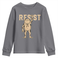 Frog Resist Youth Sweatshirt Raised Fist Protest Fighter Retro Graphic - Wonder Print Shop