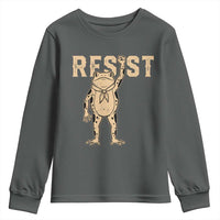 Frog Resist Youth Sweatshirt Raised Fist Protest Fighter Retro Graphic - Wonder Print Shop