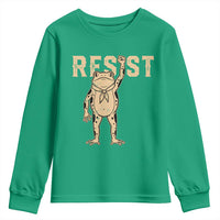 Frog Resist Youth Sweatshirt Raised Fist Protest Fighter Retro Graphic - Wonder Print Shop