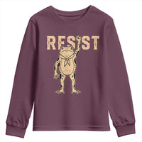 Frog Resist Youth Sweatshirt Raised Fist Protest Fighter Retro Graphic - Wonder Print Shop