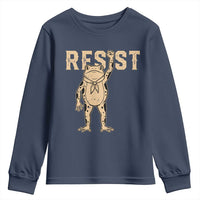 Frog Resist Youth Sweatshirt Raised Fist Protest Fighter Retro Graphic - Wonder Print Shop