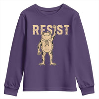 Frog Resist Youth Sweatshirt Raised Fist Protest Fighter Retro Graphic - Wonder Print Shop