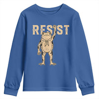 Frog Resist Youth Sweatshirt Raised Fist Protest Fighter Retro Graphic - Wonder Print Shop