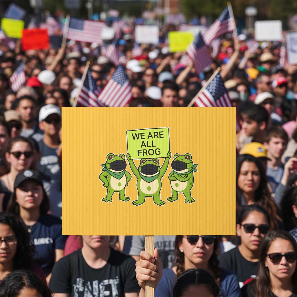 We Are All Frog Protest Sign Frogs Protest Together Strong - Wonder Print Shop