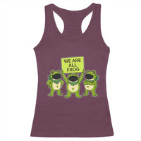 We Are All Frog Racerback Tank Top Frogs Protest Together Strong - Wonder Print Shop