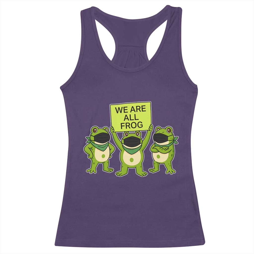 We Are All Frog Racerback Tank Top Frogs Protest Together Strong - Wonder Print Shop
