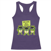 We Are All Frog Racerback Tank Top Frogs Protest Together Strong - Wonder Print Shop