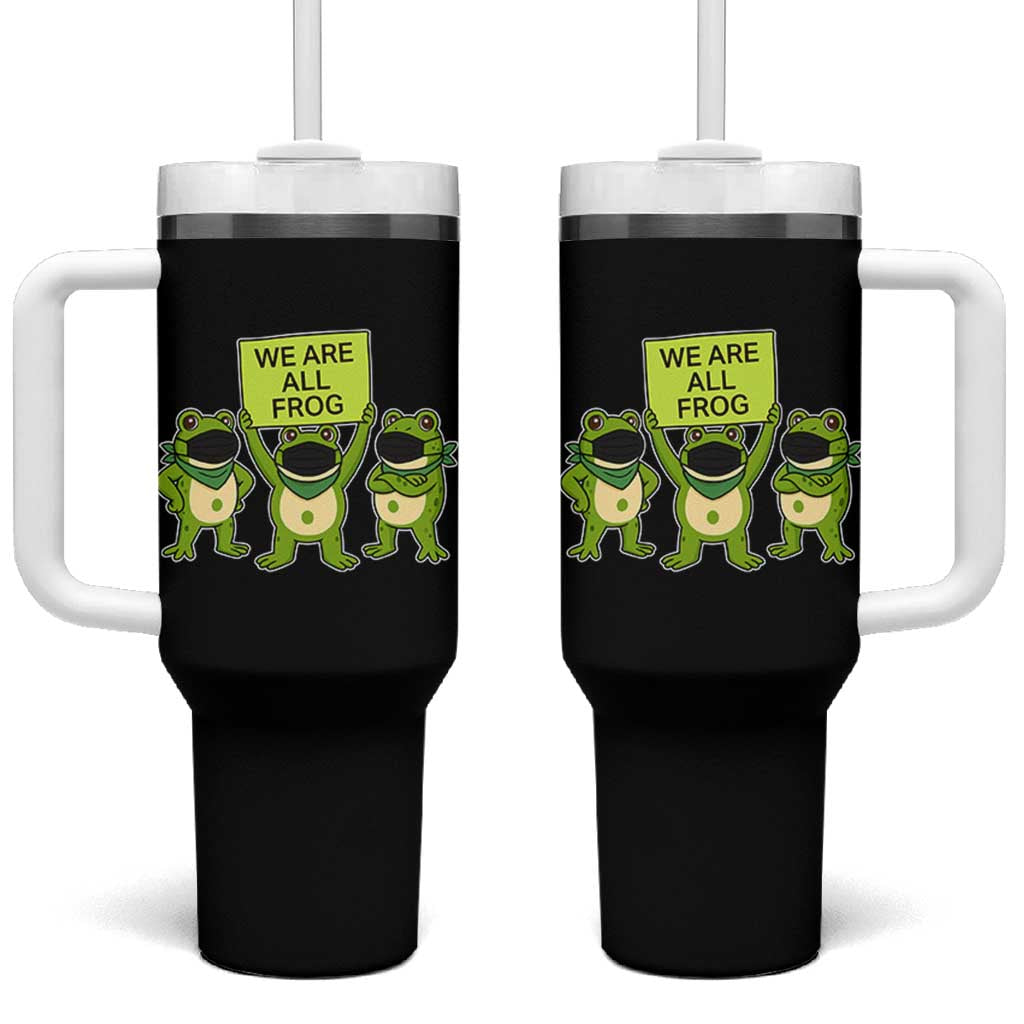 We Are All Frog Tumbler With Handle Frogs Protest Together Strong - Wonder Print Shop