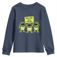 We Are All Frog Youth Sweatshirt Frogs Protest Together Strong - Wonder Print Shop